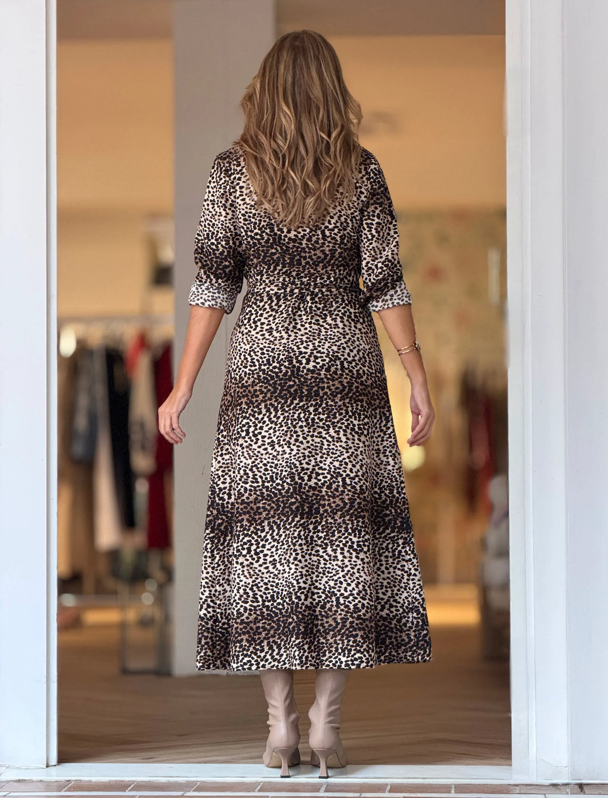 Vestido camisero animal print