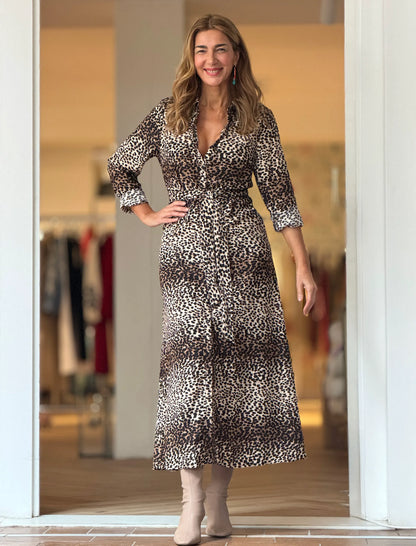Vestido camisero animal print