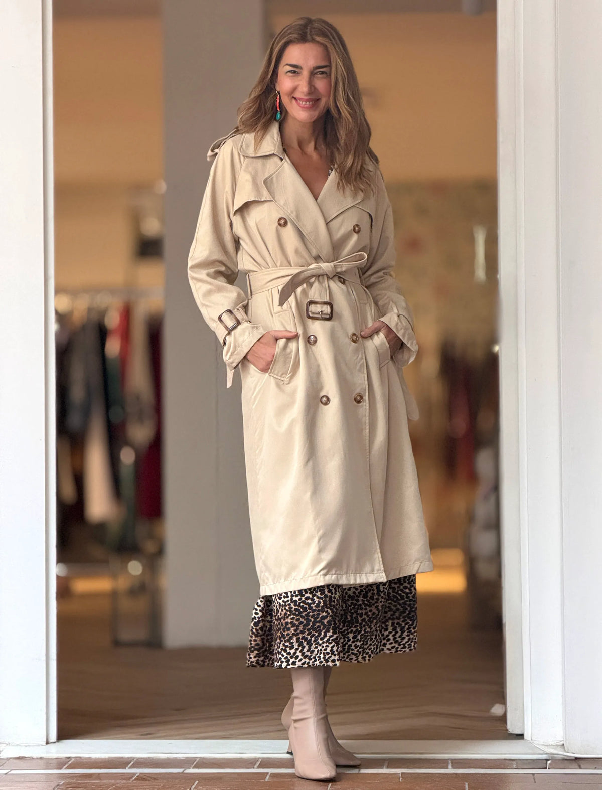 Trench gabardina chic beige