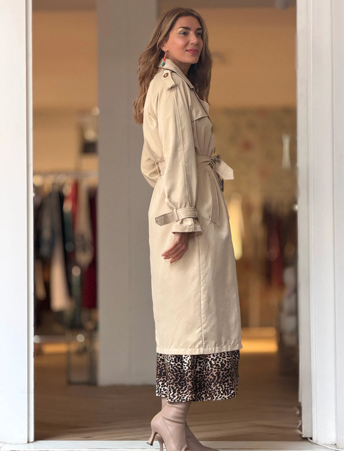 Trench gabardina chic beige