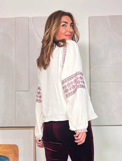 Camisa bordada Alexandra ÚLTIMA M