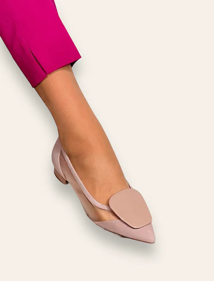 Bailarina de rejilla nude estilazo