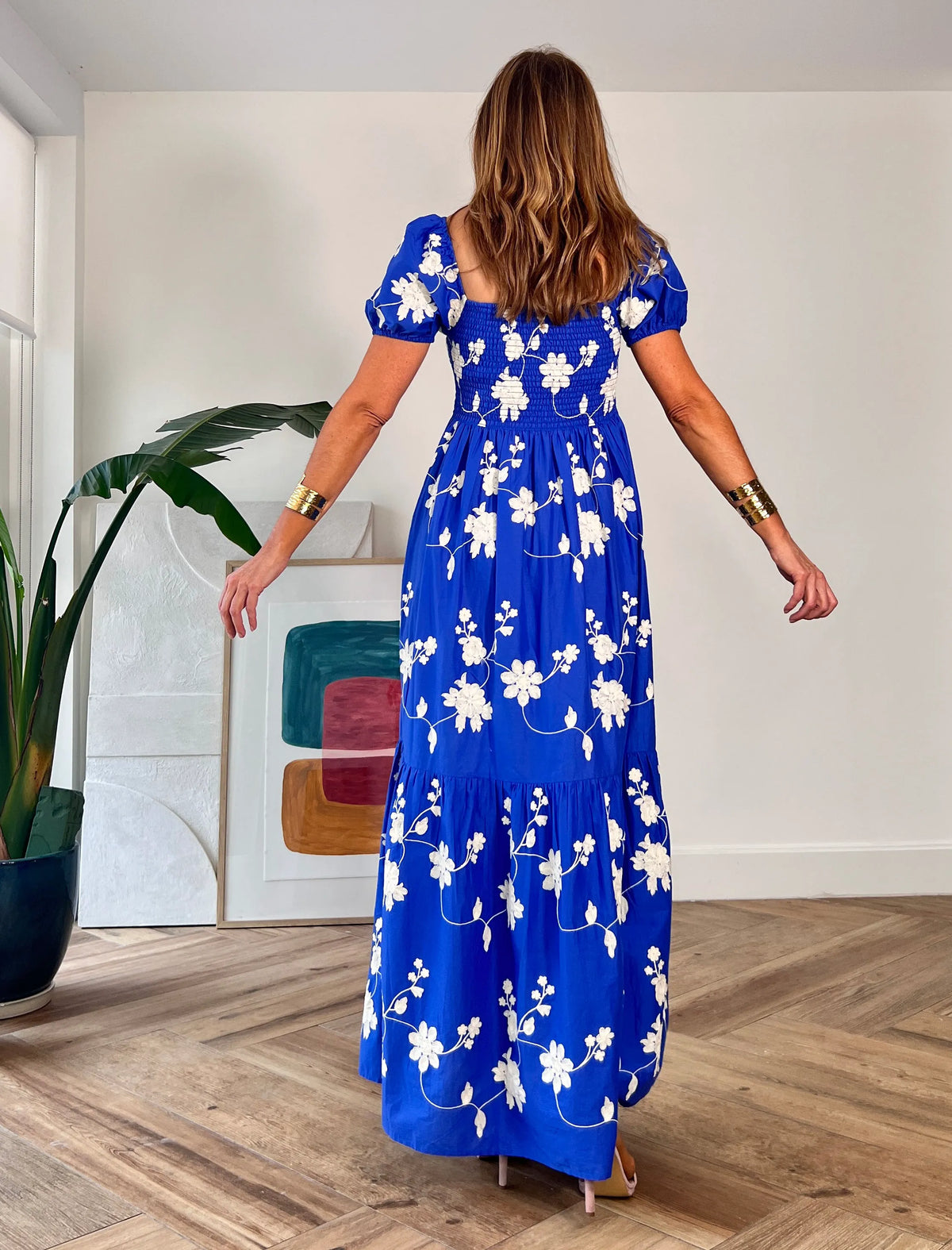 Vestido bordado maravilla azul