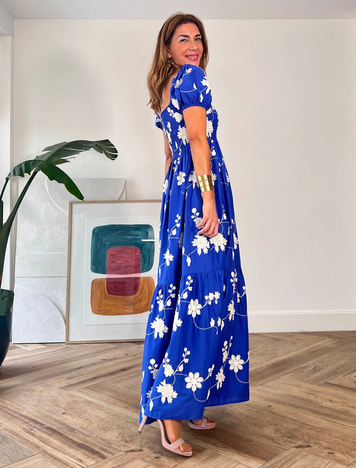 Vestido bordado maravilla azul