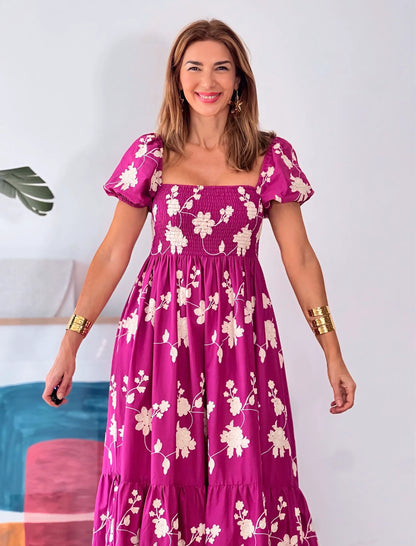 Vestido bordado maravilla buganvilla