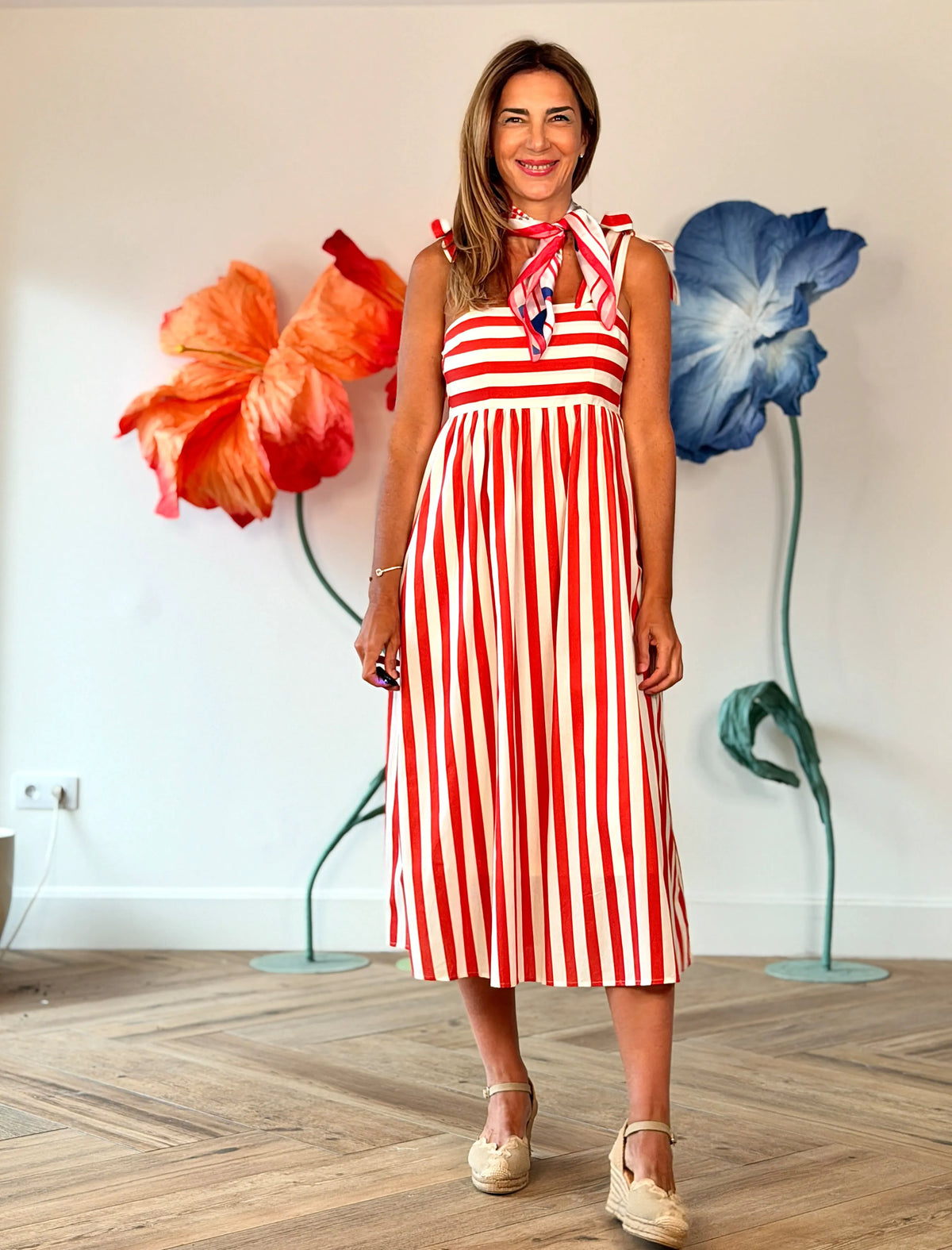 Vestido rayas tirantes chic