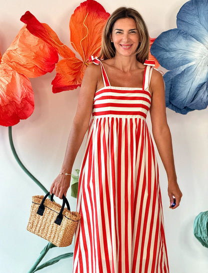 Vestido rayas tirantes chic