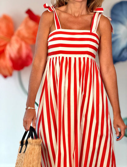 Vestido rayas tirantes chic