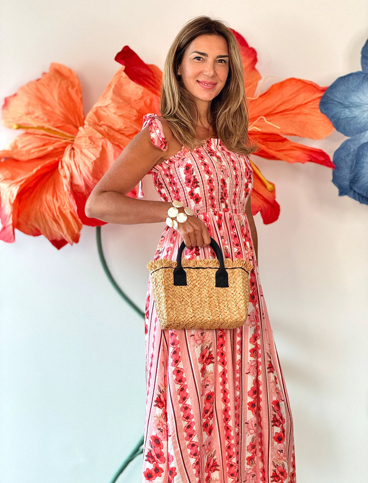 Vestido rosa tirantes lazo chic