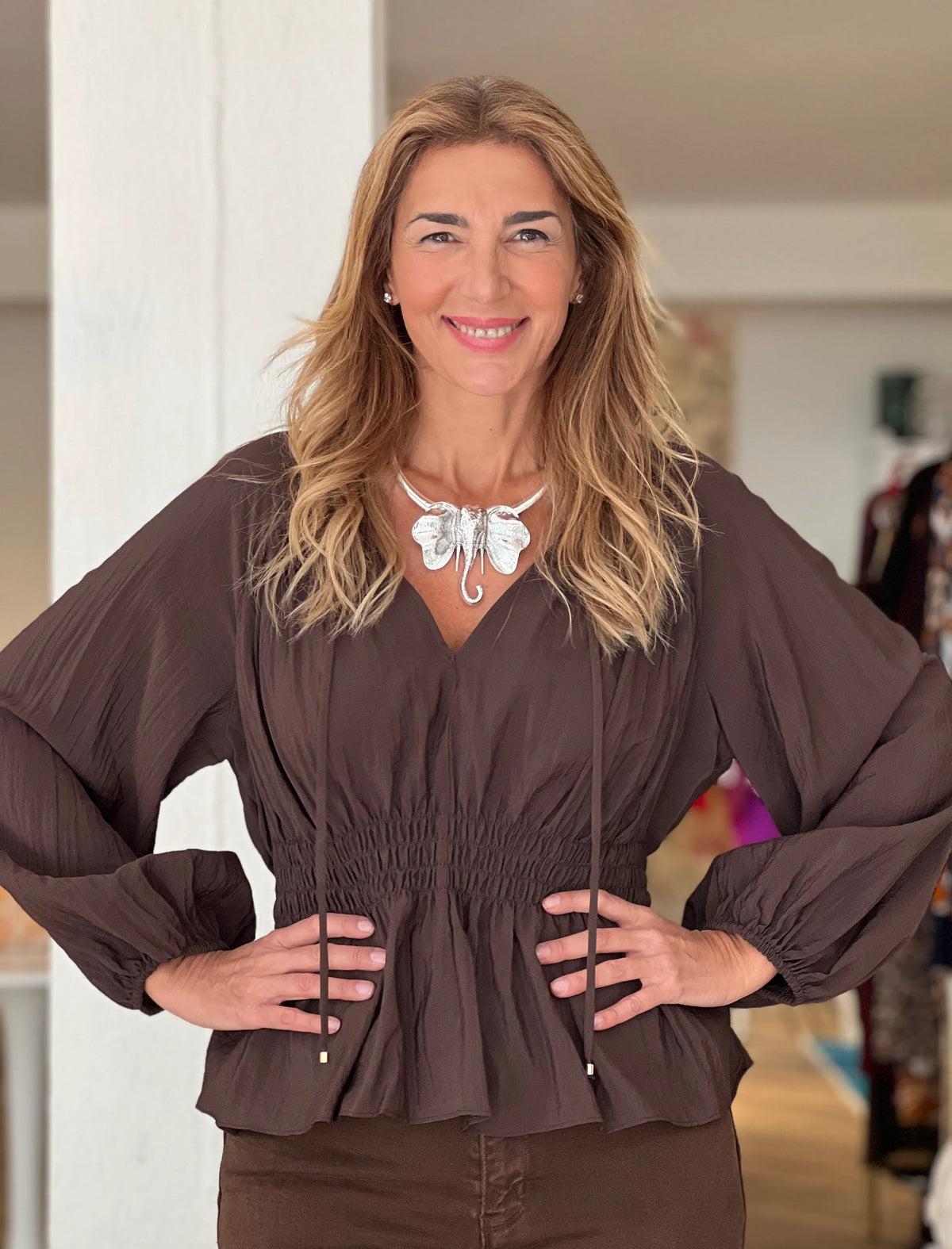Blusa marrón chocolate ideal