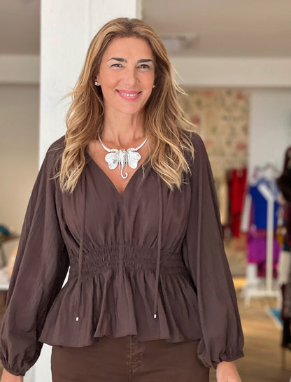 Blusa marrón chocolate ideal