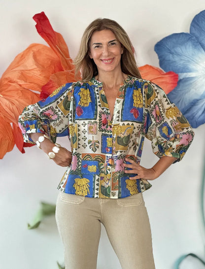 Camisa favorecedora mediterraneo