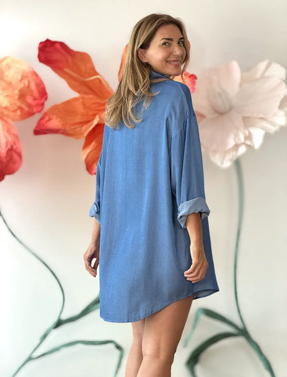 Camisa large jeans