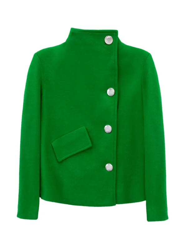 Chaqueta supersuave de botones verde
