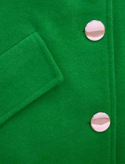 Chaqueta supersuave de botones verde