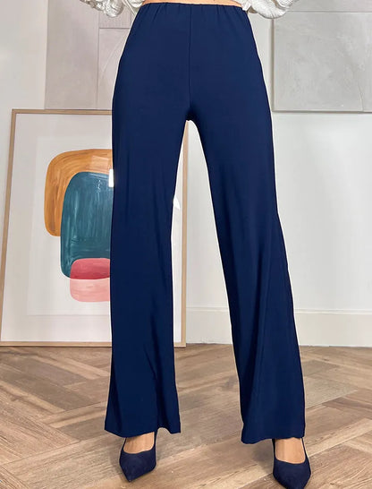 Pantalón punto azul marino soft favorecedor