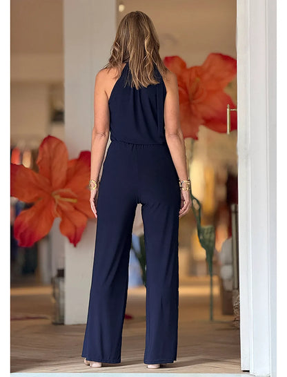 Pantalón punto azul marino soft favorecedor
