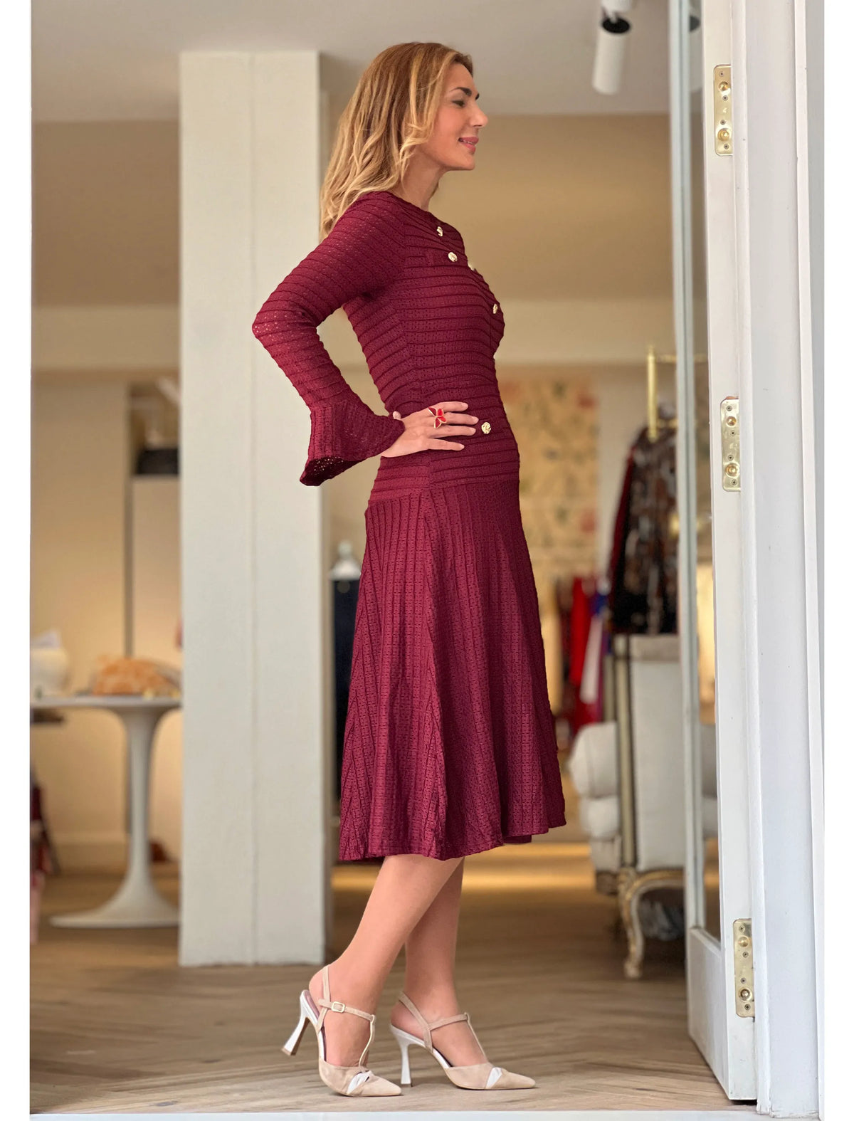 Vestido muy chic Coco burdeos