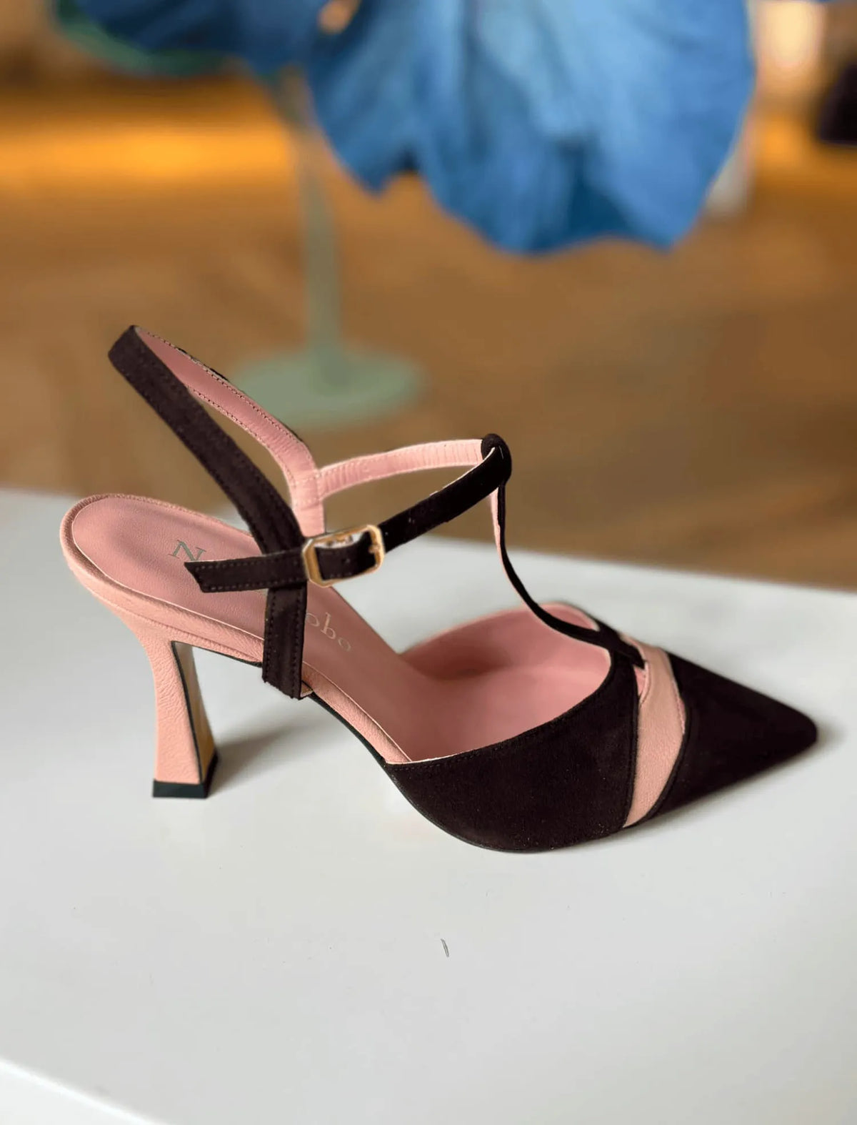Zapato de salón tacón alto marrón nude Colette