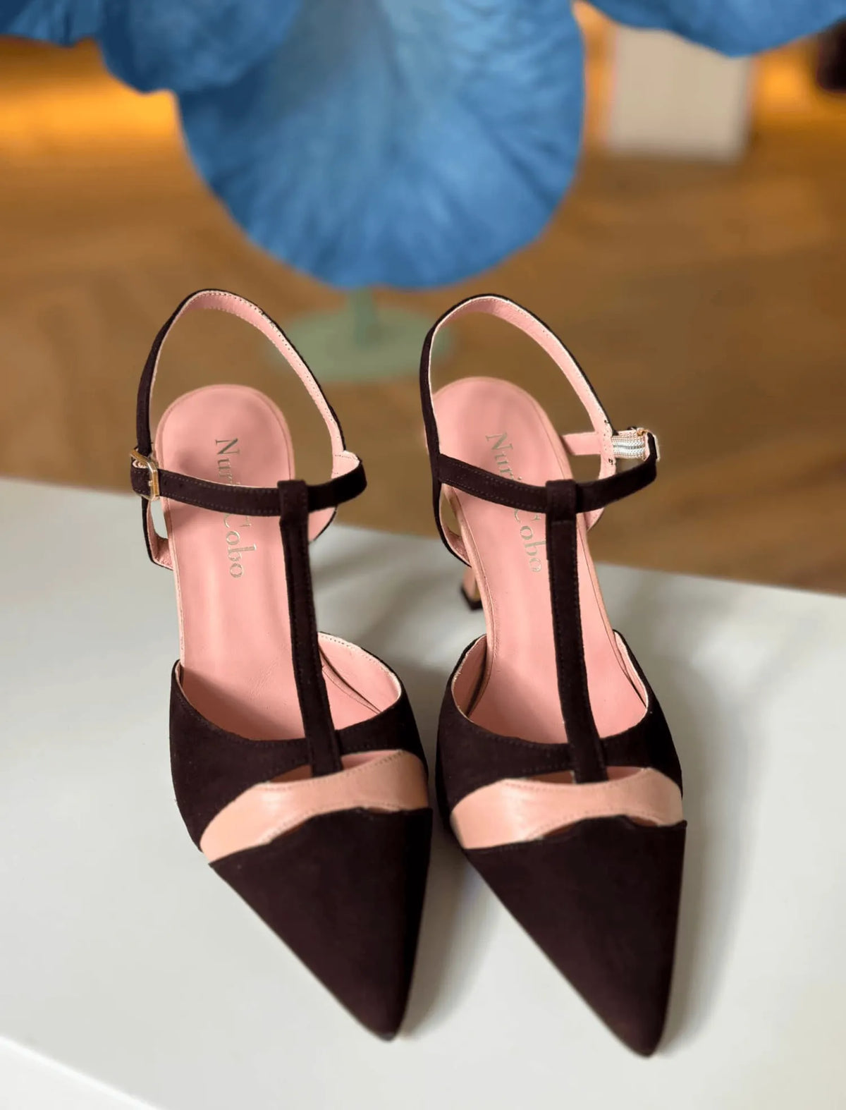 Zapato de salón tacón alto marrón nude Colette